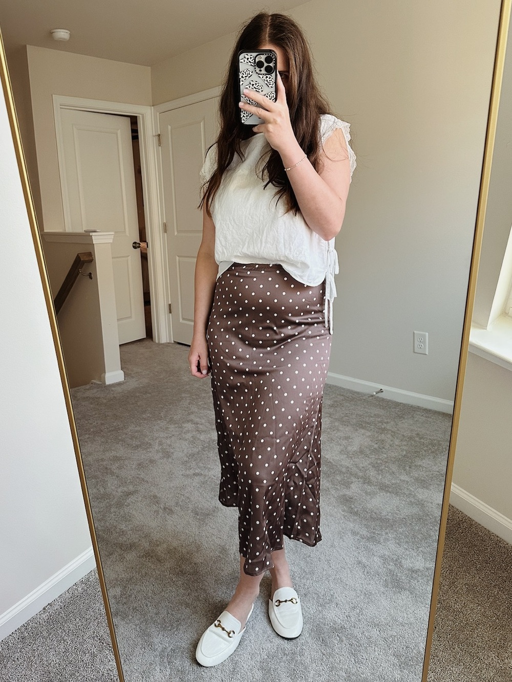 Shein Polka Dot Midi Skirt